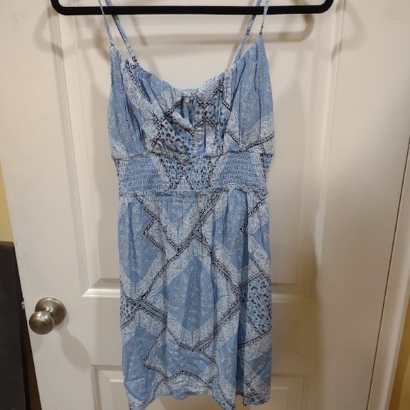 Robe D'été LA Hearts Bleue - Taille XS - Longueur Genoux - Coton - Occasion Très Bon état